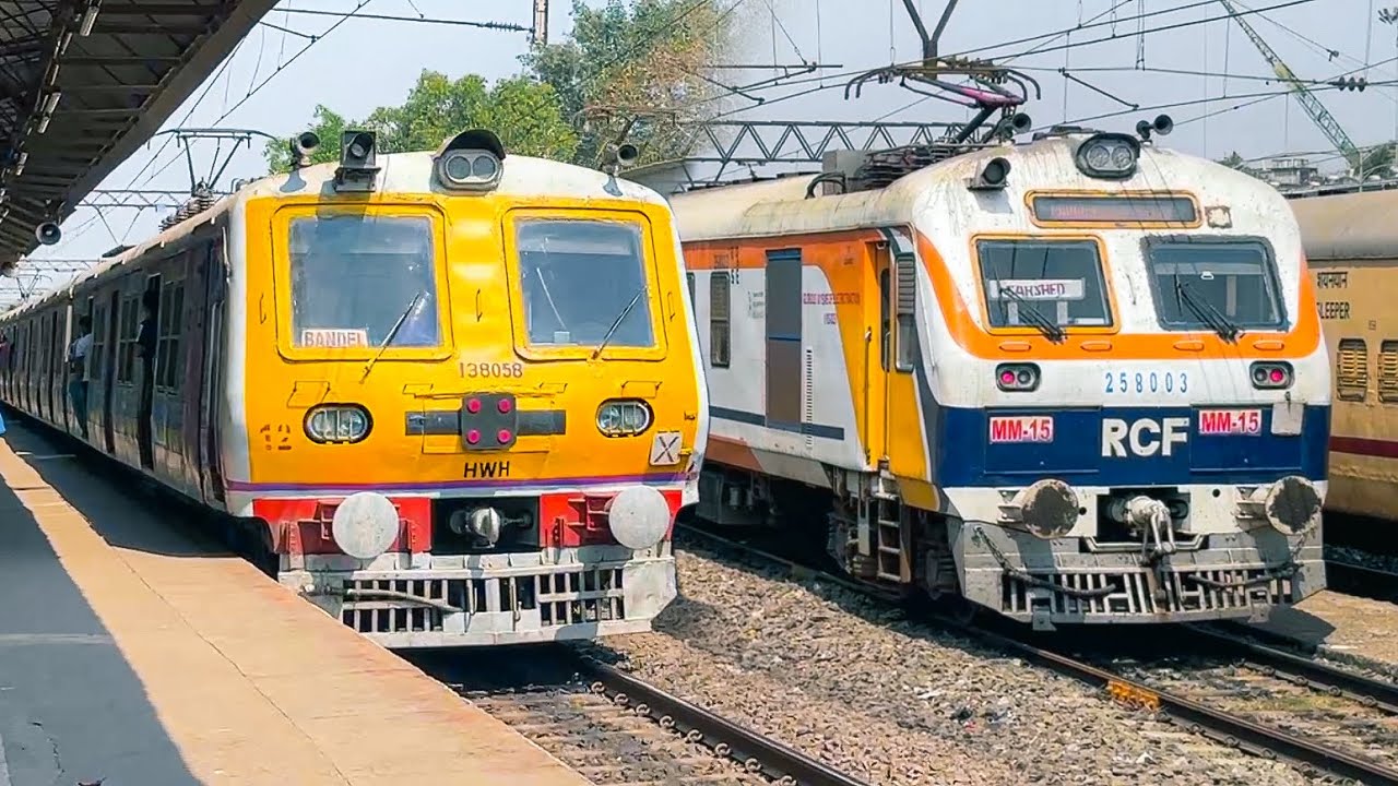 Different model EMU + MEMU trains zabardast crossing | Indian Railways