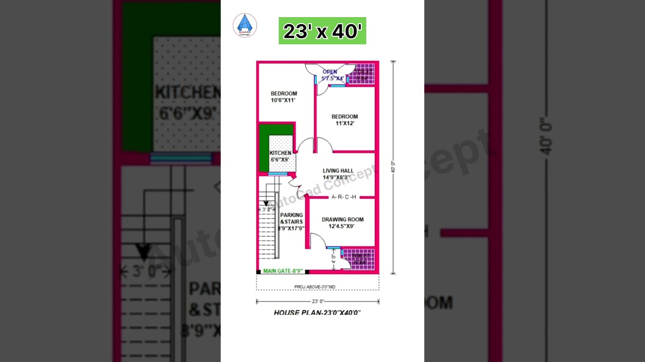23x40 Simple House Plans / 23 by 40 House Plan 23 by 40 Home Plan #shorts #homedesign