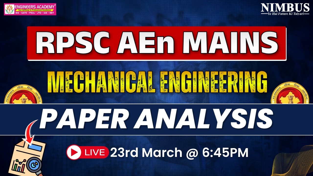 RPSC AEn Mains Mechanical Paper Analysis | RPSC AEn Mains Mechanical Paper Solution | RPSC AEn Mains