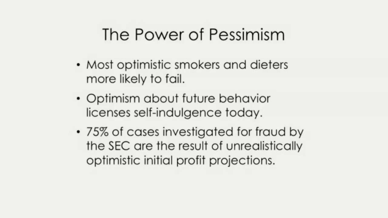 over-optimism v.s. defensive-pessimism