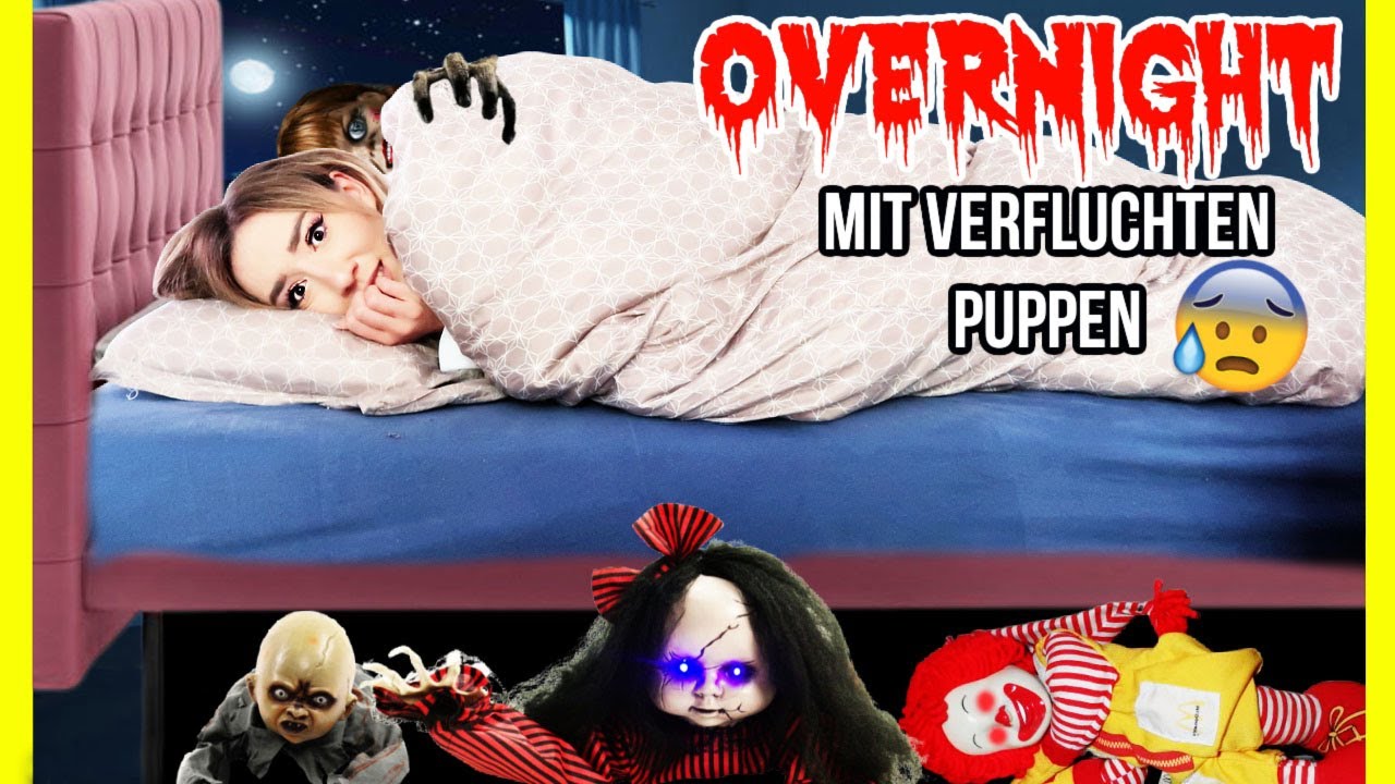 SCHLAFE niemals im FREUNDIN SCHLAF ZIMMER bei OVERNIGHT Challenge wenn UNTER dein Bett PUPPEN sind..