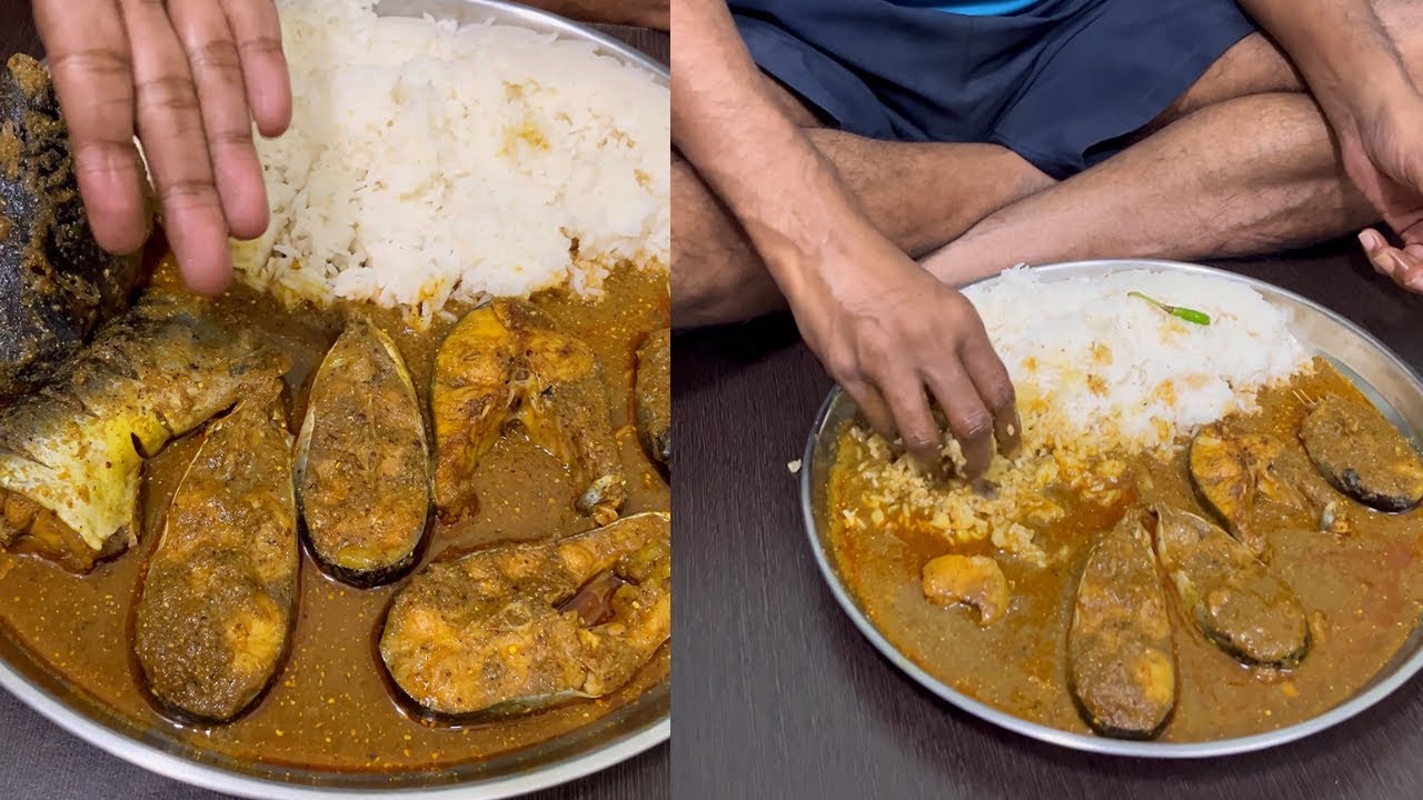 Fish Curry | Roti | Rice | Onion & Green Chilli | 😀👌