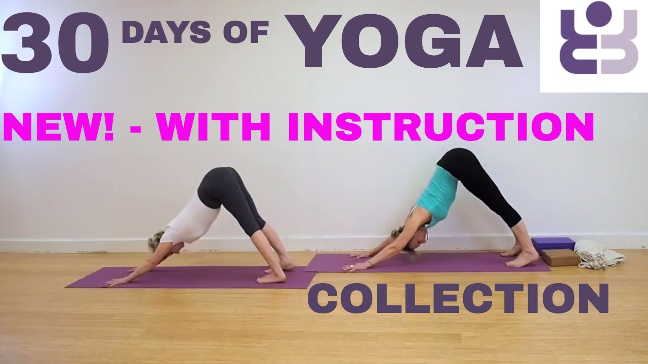 NEW! WITH INSTRUCTION - 30 Days of Yoga Collection. Iyengar Yoga for Beginners.