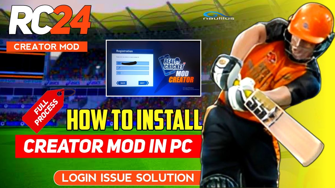 How to install Mod Creator in pC / Labtop 🔥 Real Cricket 24 Creator Mod Intsall process 👍 #Rc24