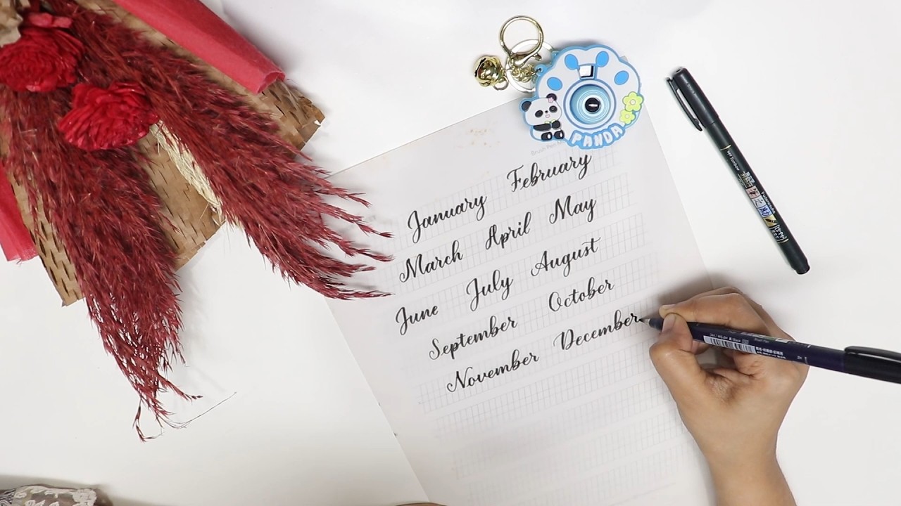 Writing All 12 Months in Satisfying Modern Calligraphy | REAL-TIME