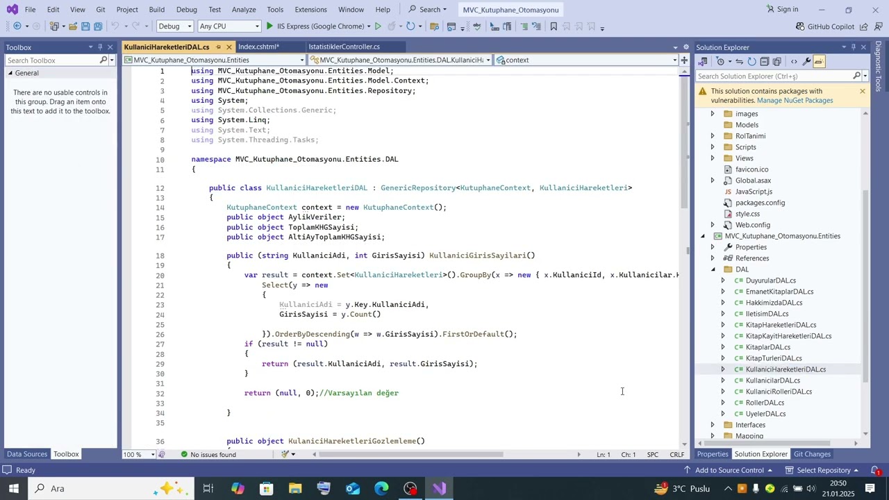 C# Asp.Net MVC Kütüphane Otomasyonu-92(Son Altı Ay Yapılan Kullanıcı Girişleri-3)