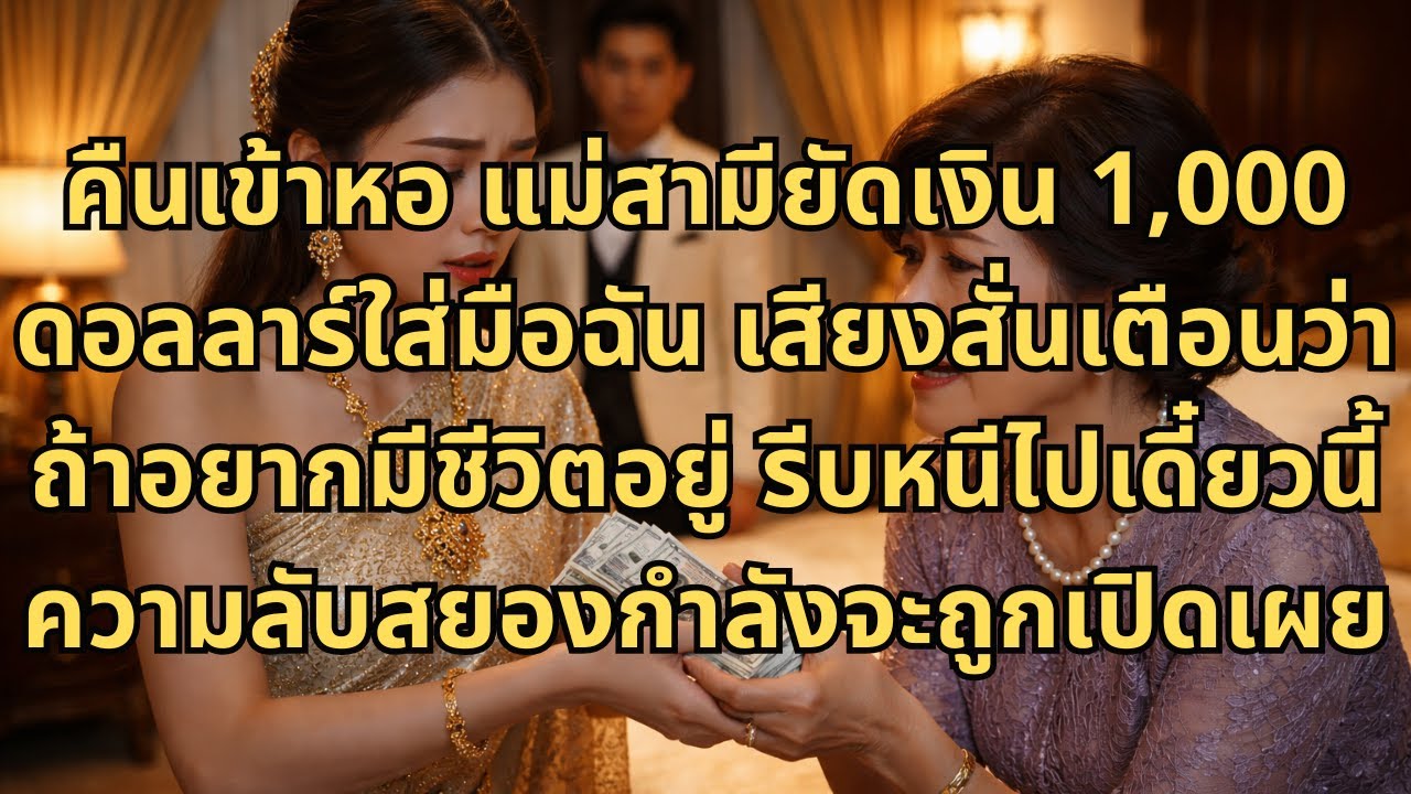 คืนเข้าหอ แม่สามียัดเงิน 1,000 ดอลลาร์ใส่มือฉันแล้วพูดเสียงสั่นว่า: ถ้าอยากมีชีวิตอยู่ รีบหนีออก...