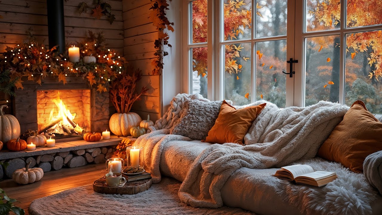 ✨ Autumn Hideout in the Woods | Gentle Fire Crackle & Falling Leaves Ambience for Calm Focus
