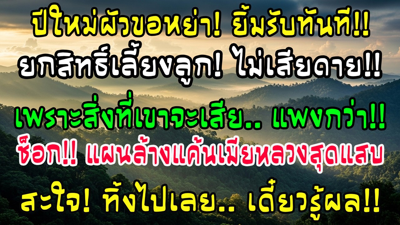 วันปีใหม่สามีจู่ๆขอหย่า ฉันยิ้มตอบตกลงทันที แม้ยกลูกสองคนให้เขา เพราะอีกไม่นานเขาจะเสียสิ่งสำคัญกว่า
