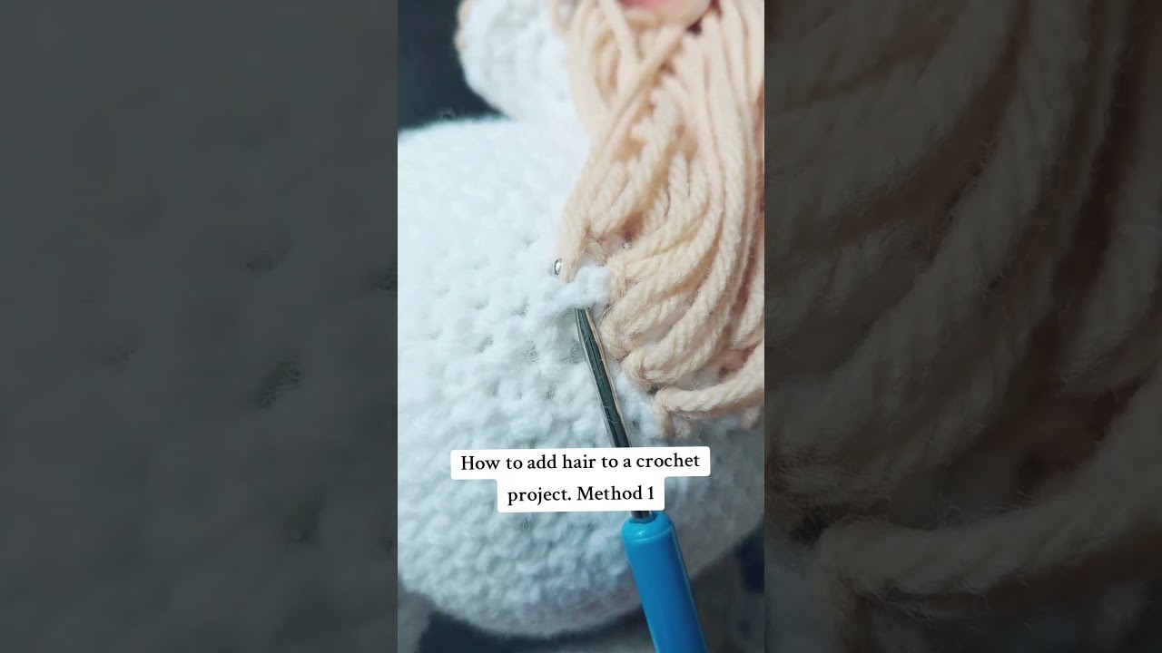 Easy crochet amigurumi hair method. #crochettutorial #amigurumi