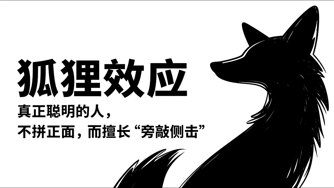 🦊 心理学上有个词叫：狐狸效应｜真正聪明的人，不拼正面，而擅长“旁敲侧击”