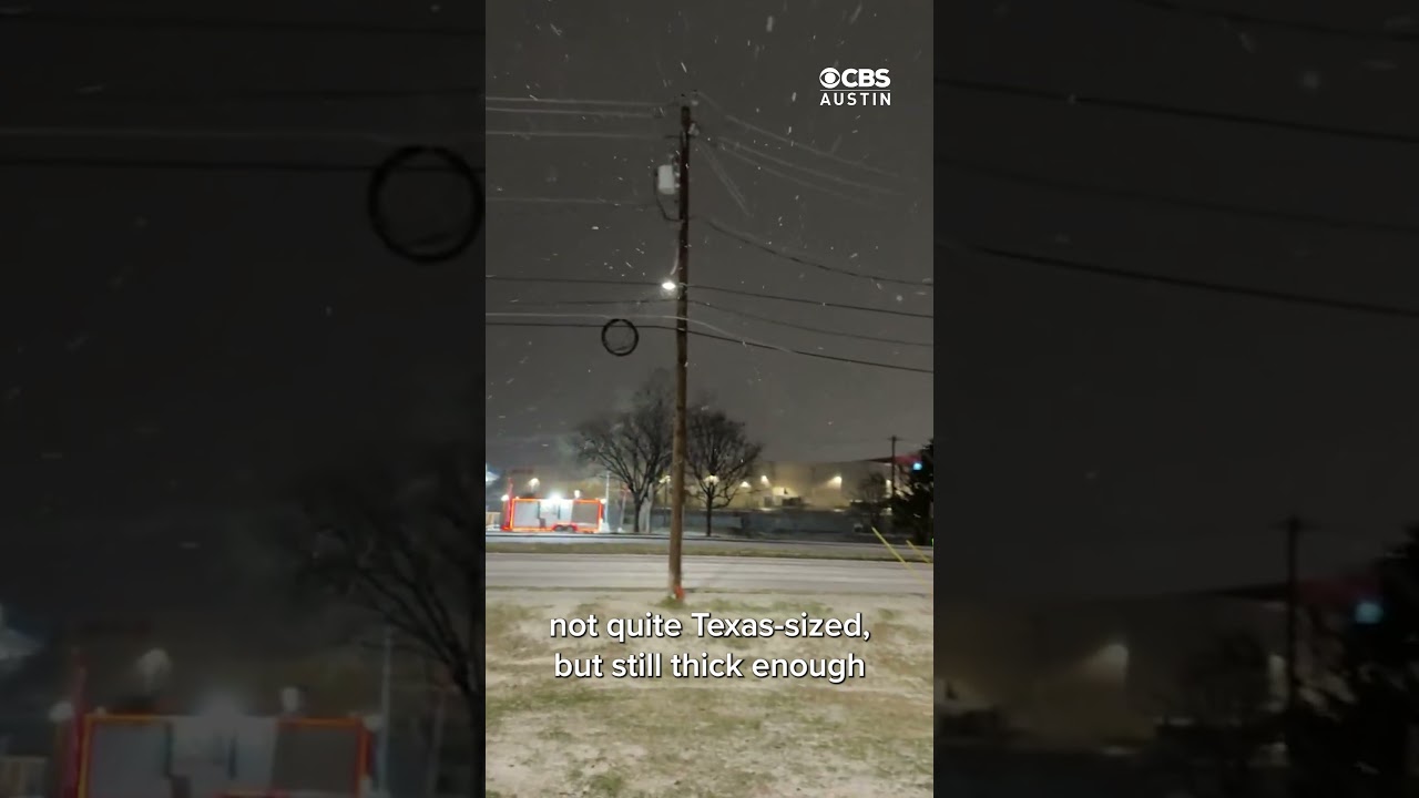 Snow is falling in Austin, Texas