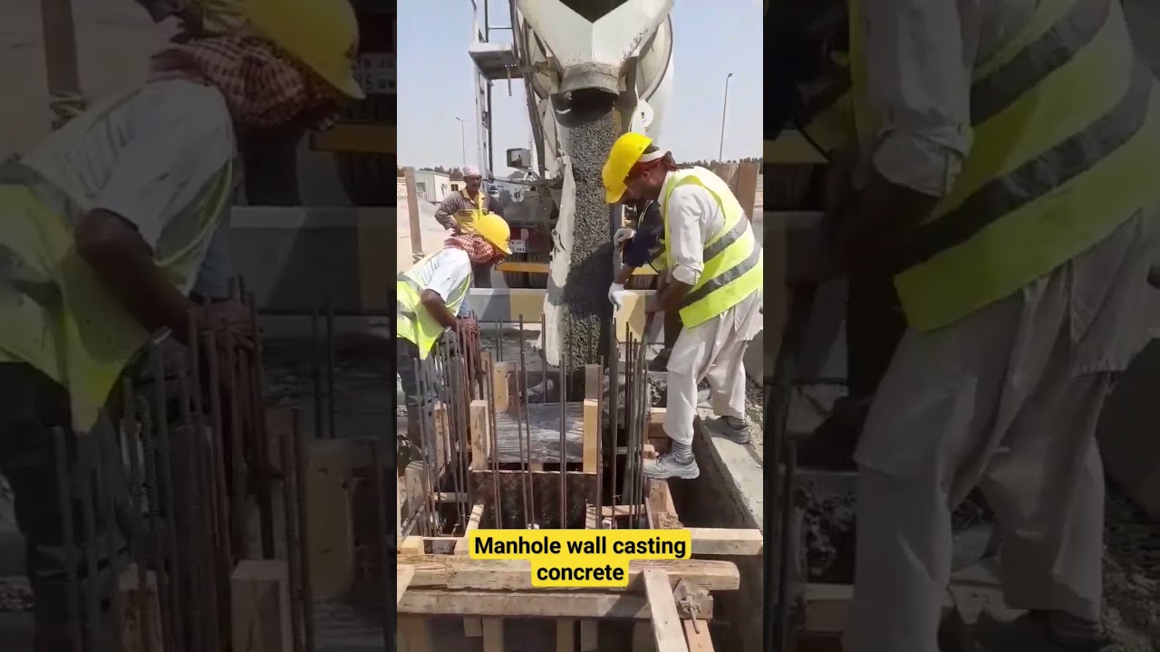 manhole wall concreting 30mpa SRC type #concreteconstruction #civilengeenring