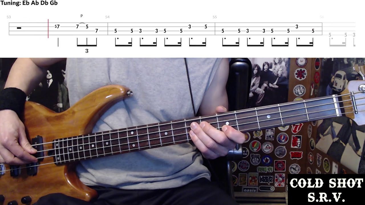 Cold Shot by Stevie Ray Vaughan - Bass Cover with Tabs Play-Along