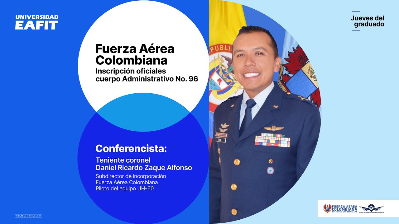 Fuerza Aérea Colombiana. Inscripción oficiales cuerpo Administrativo No. 96