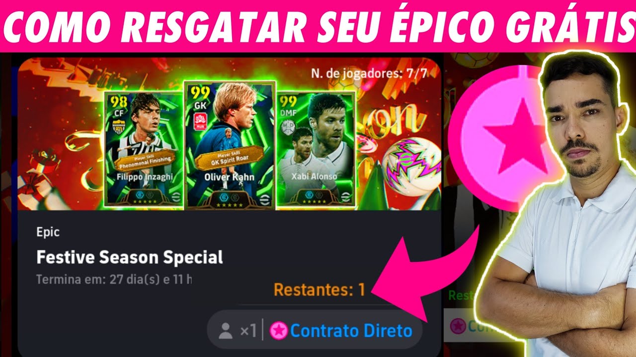 Como CONSEGUIR o CONTRATO DIRETO e RESGATAR 1 ÉPICO GRÁTIS no efootball 2026 mobile