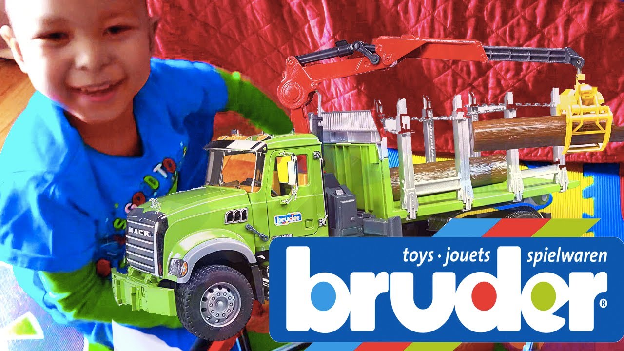 Julian's Birthday Wish: Bruder MACK Granite Timber Truck with Loading Crane