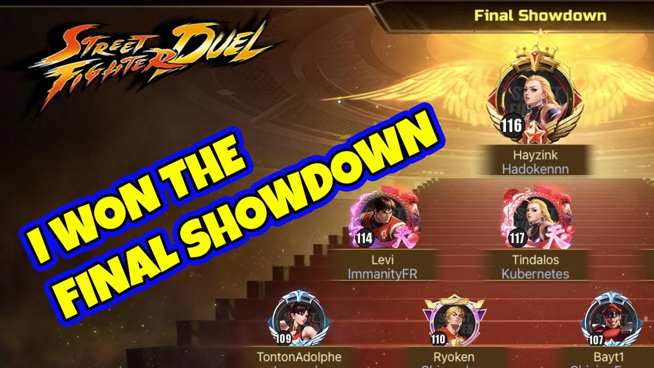 I ACTUALLY WON!!! I won the final showdown after losing final last time Street Fighter Duel