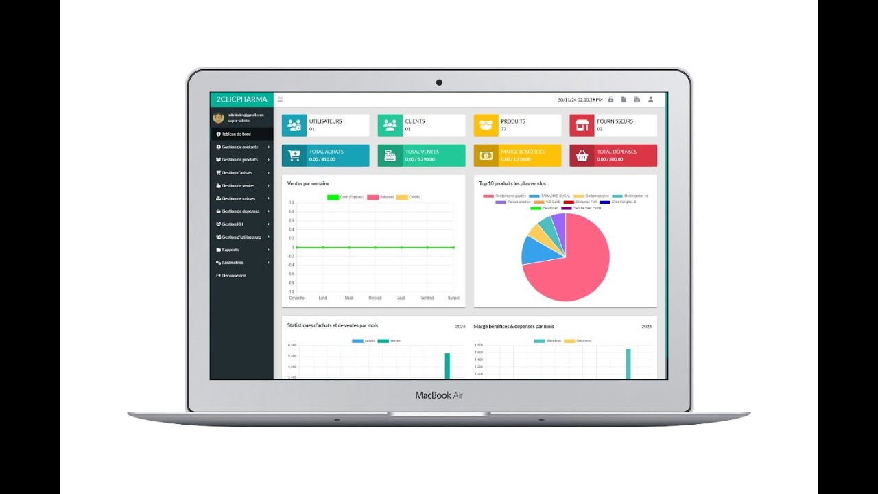 Présentation 2klikPharma, Logiciel de Gestion Pharmacie