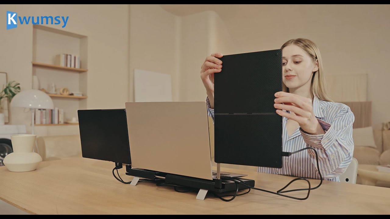 Kwumsy F3 - Goodbye stress and overheating! Multifunctional ergonomic laptop triple screen extender!