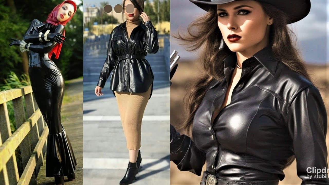 much pretty 😍 latex leather outfits leather dresses leather ladies dress fashion leather latex dress