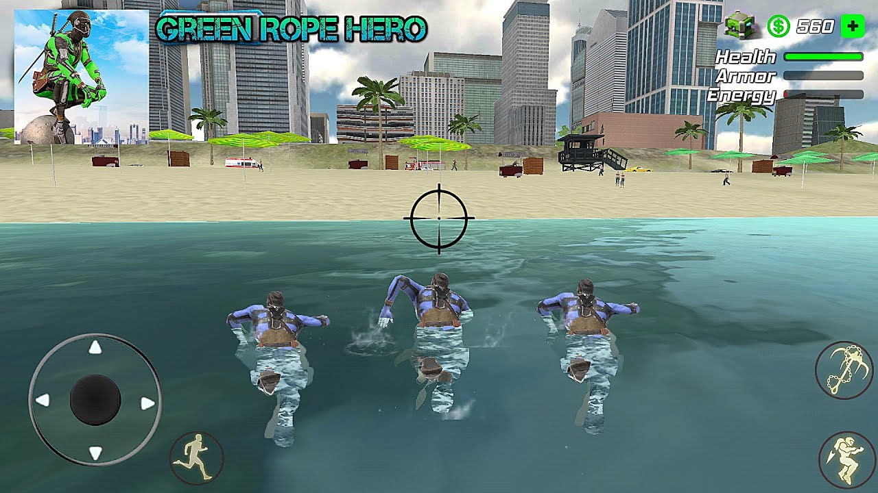 Green Rope Hero: Vegas City #13 Now you can swim - New Update