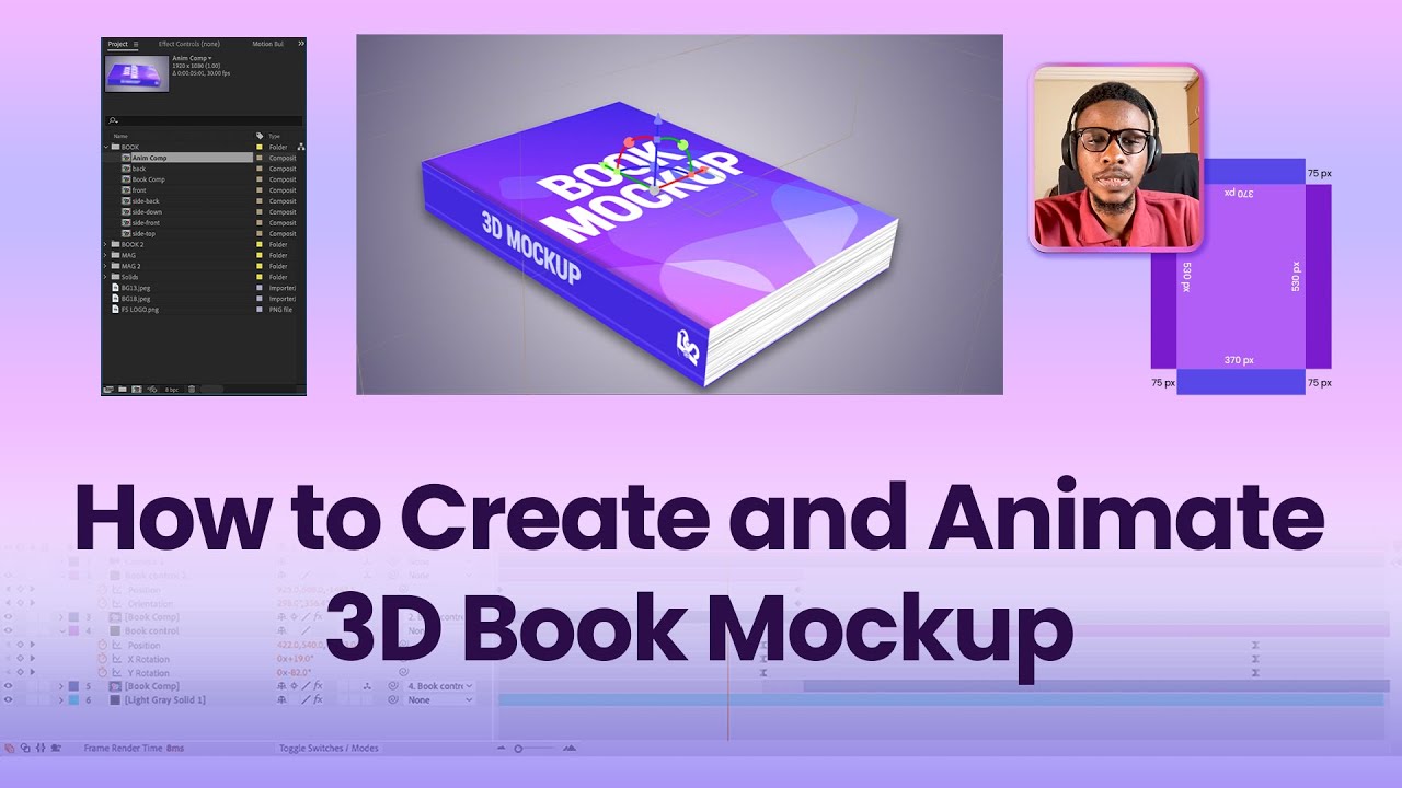 How to Create and Animate a 3D Book Mockup in After Effects | Tutorial