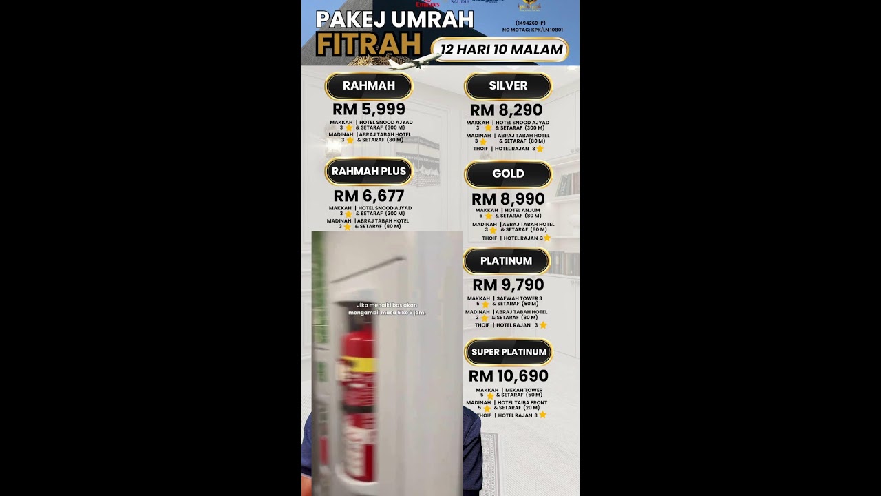 PAKEJ UMRAH BERSAMA KEMBARA FITRAH TRAVEL