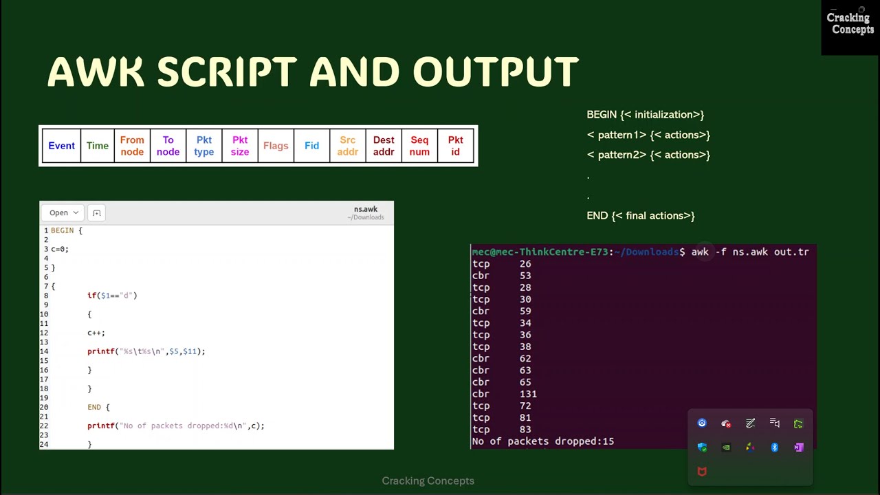 NW LAB 13 . Introduction to NS2 using a simple program -  Program Demo