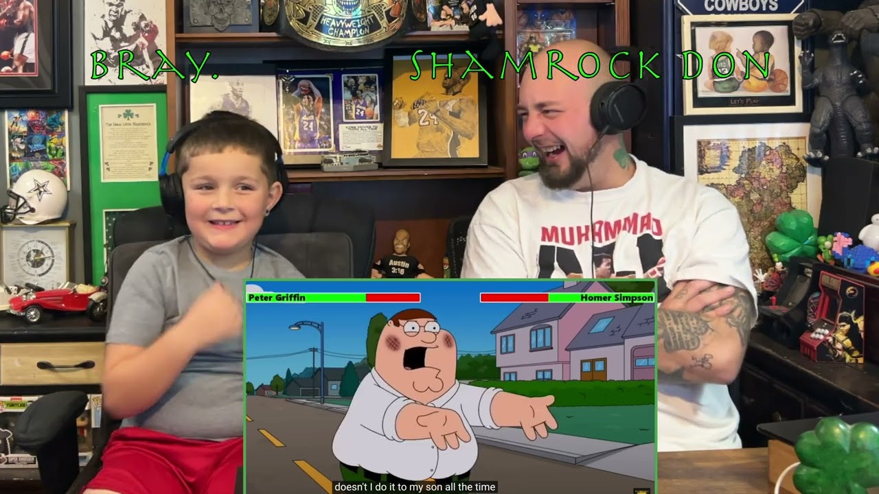 REACTION! To PETER GRIFFIN vs HOMER SIMPSON Pt 1. Insane Family Guy Simpsons Fight. WHO WINS?
