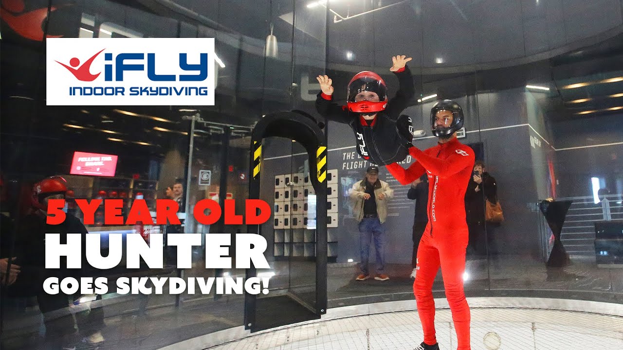 iFly 5 Year Old Goes INDOOR SKYDIVING! With a crazy tunnel run by the instructor in Rosemont IL