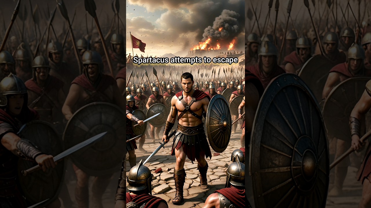Spartacus, a Thracian gladiator, escapes from a gladiator school in Capua