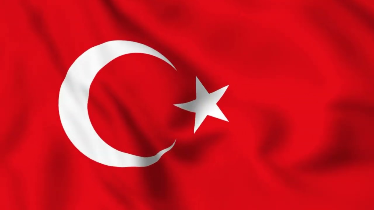 Animated Turkish Flag: T&uuml;rk Bayrağı ile T&uuml;rk Milli Marşı Sesi Eşliğinde