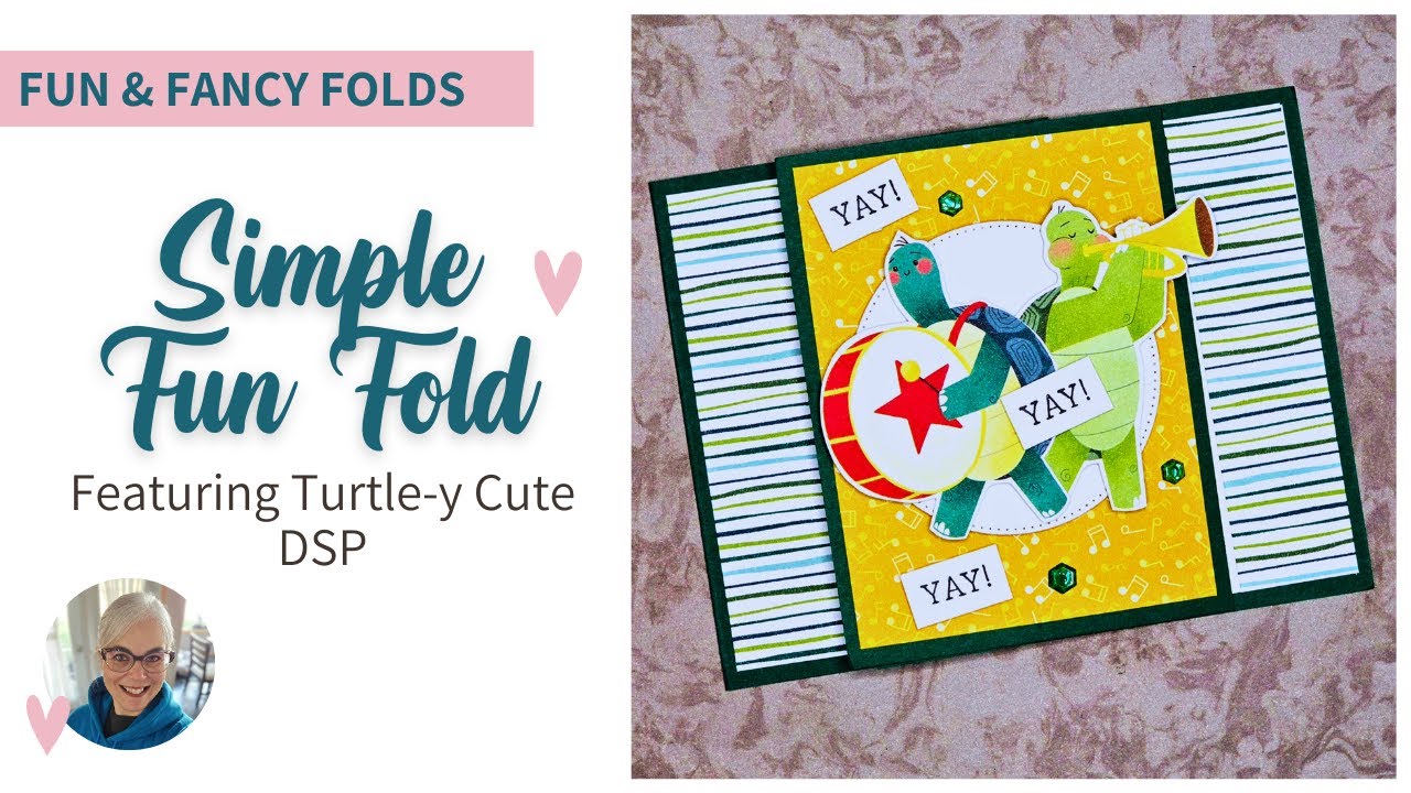 Coffee & A Fun Fold Card with Stampin' Up! Turtle-y Cute DSP