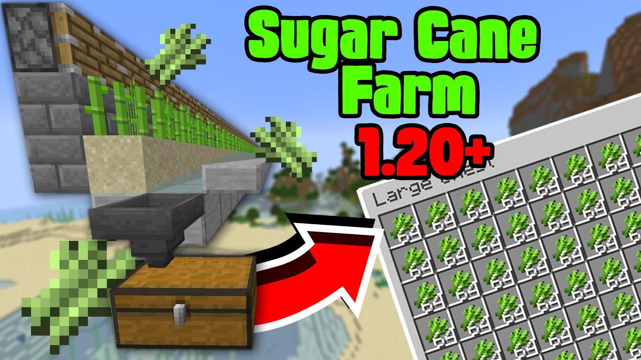 Как создать простую автоматическую ферму сахарного тростника в Minecraft 1.20 | Java и Bedrock Ed...
