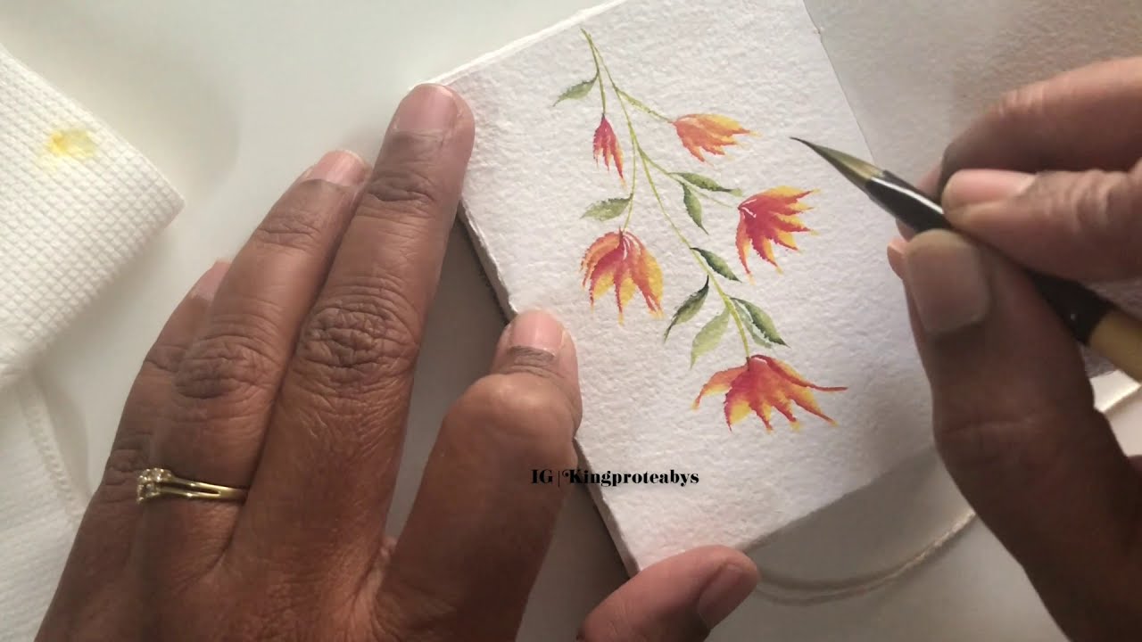 Wedge Brush Painting tutorials | watercolor painting ideas | watercolor painting for beginners