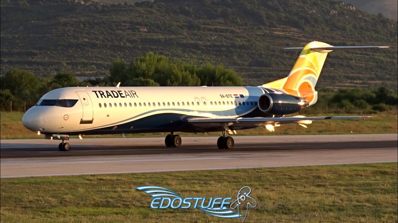 Beautiful Morning Takeoff - Trade Air Fokker 100 9A-BTE - Split Airport LDSP/SPU