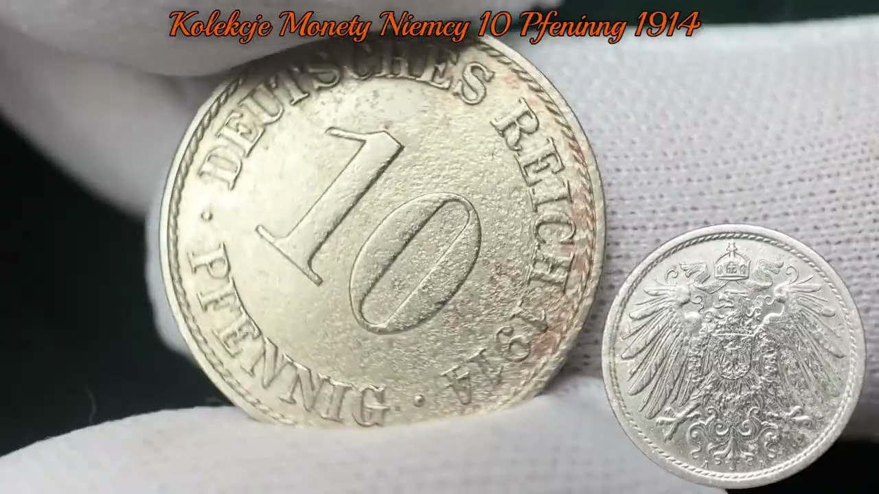 Destrukt ale piękny Kolekcje Monety Niemcy 10 Pfeninng 1914 10fenigow, numizmatyka,  coincollecting