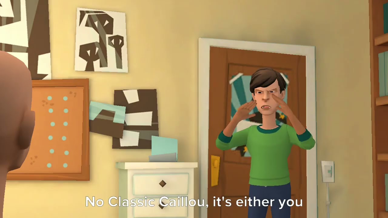 Classic Caillou refuses to go to the pool.