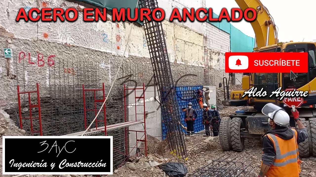 Acero en muro anclado│