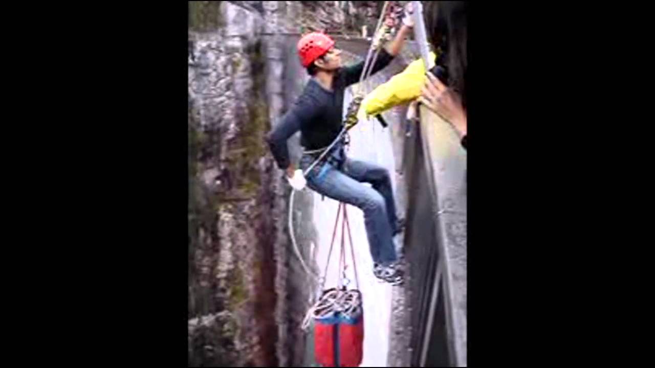 Prateek Abseiling from Gordon Dam