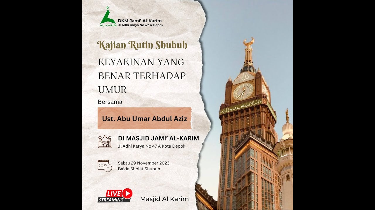 KEYAKINAN YANG BENAR TERHADAP UMUR
