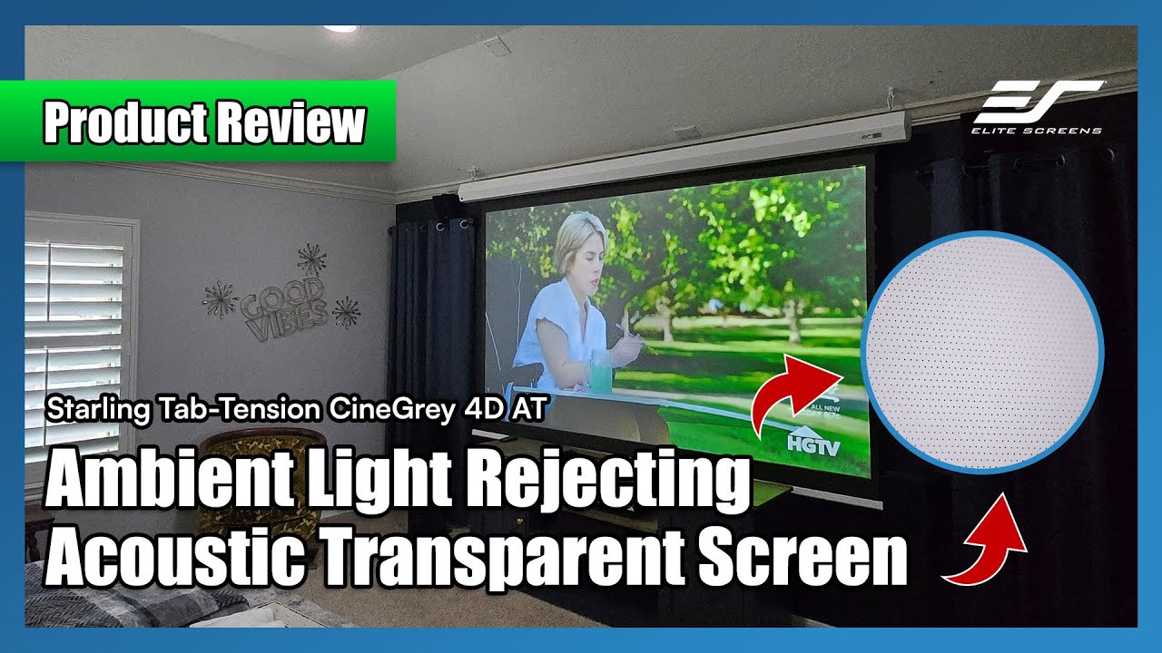 Elite Screens CineGrey 4D AT Review | ALR/CLR + Acoustic Transparent Screen in Action