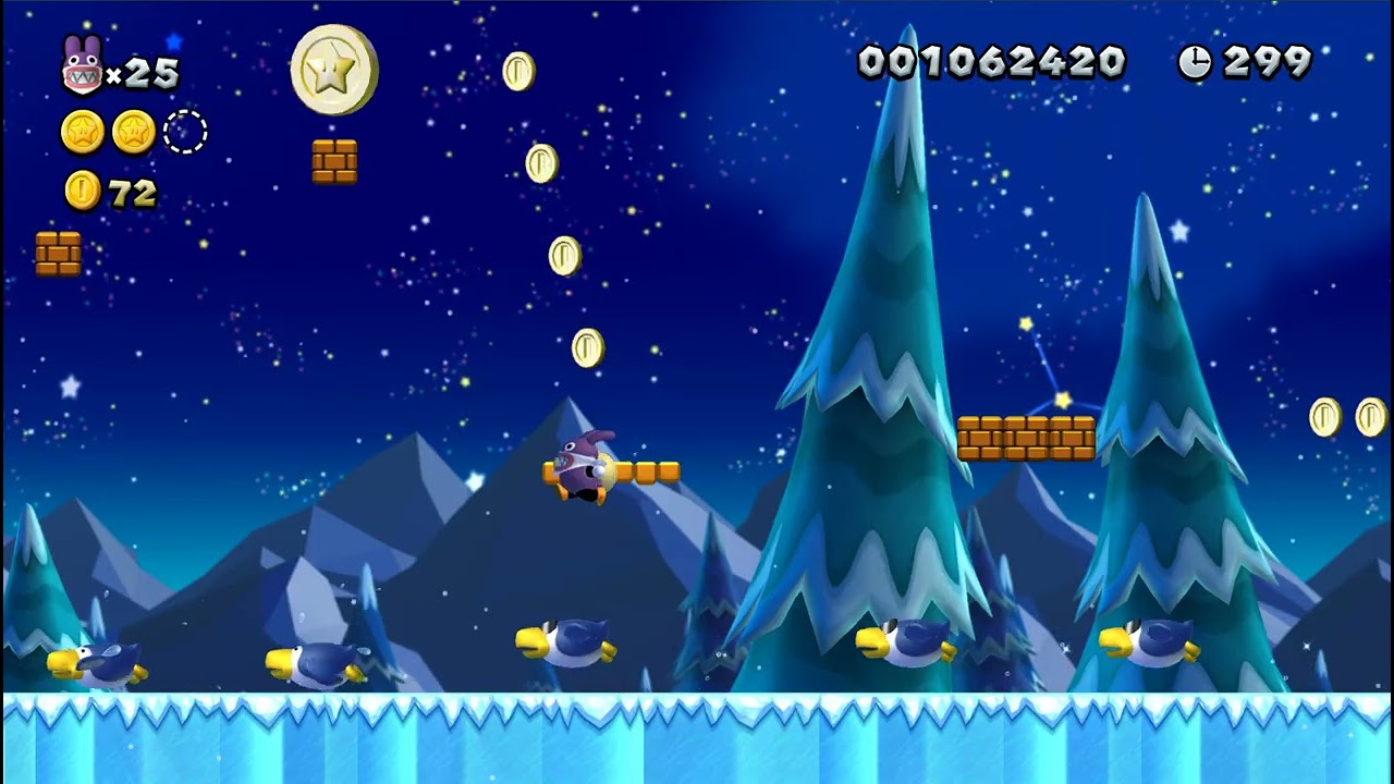 New Super Mario Bros U Deluxe world น้ำแข็ง part1
