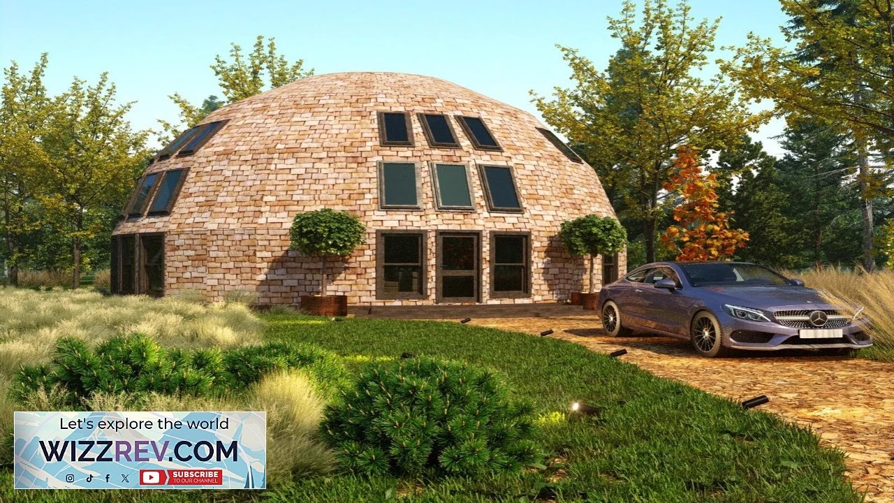 MOON HOUSE 45' DIAM DOME FRAMING KIT 2345 sq.ft WOOD PREFAB