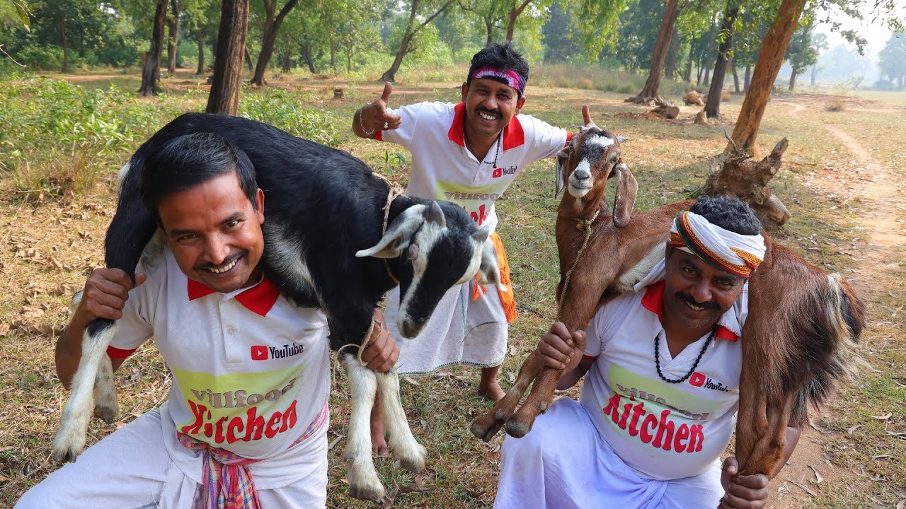 Mutton Curry & Fried rice cooking for village people | Special Goat meat curry | villfood Kitchen
