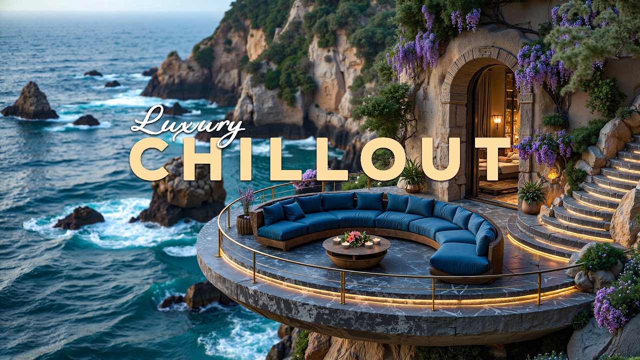 Luxury Cliffside Escape 🌊🌅 Deep Relaxing Chillout  Lounge Music for Stress Relief