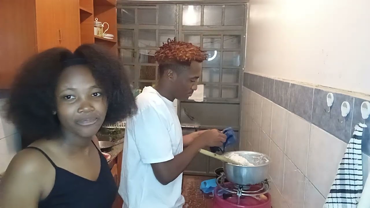  Enjoy nice moments while  #Cooking eggs ugali and greens with Tina and Tariq watch to the end 😌 👌 