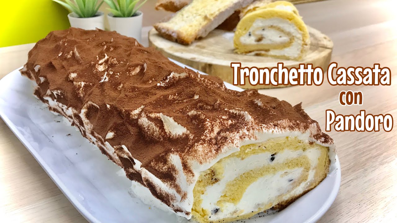CASSATA DI PANDORO TRONCHETTO  velocissimo con 4 ingredienti senza cottura PANDORO ROLL CASSATA