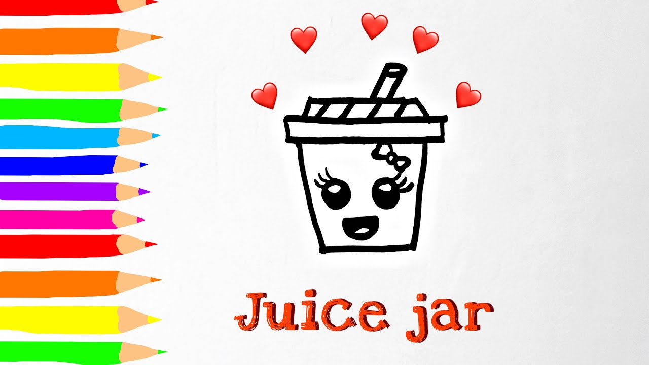 HOW TO DRAW A CUTE DRINK  JUICE JAR | STEP BY STEP | DRAW CUTE THINGS